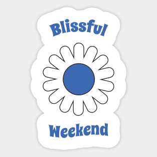 Blissful weekend admiral blue Sticker